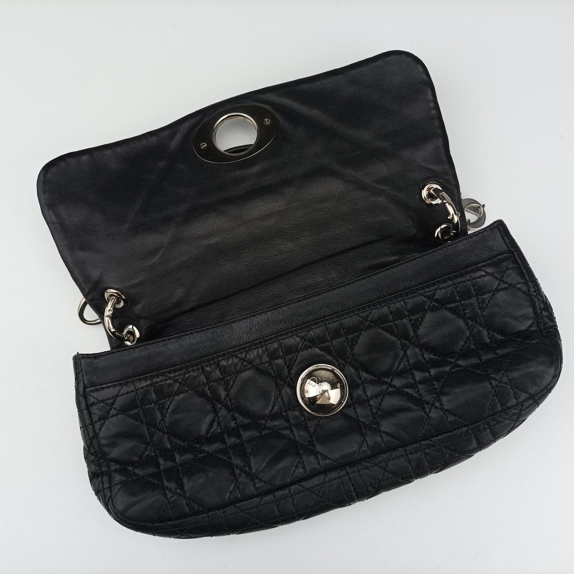 Pre-owned Christian Dior Rendezvous Black Lambskin  shoulderbag | stylenewstar