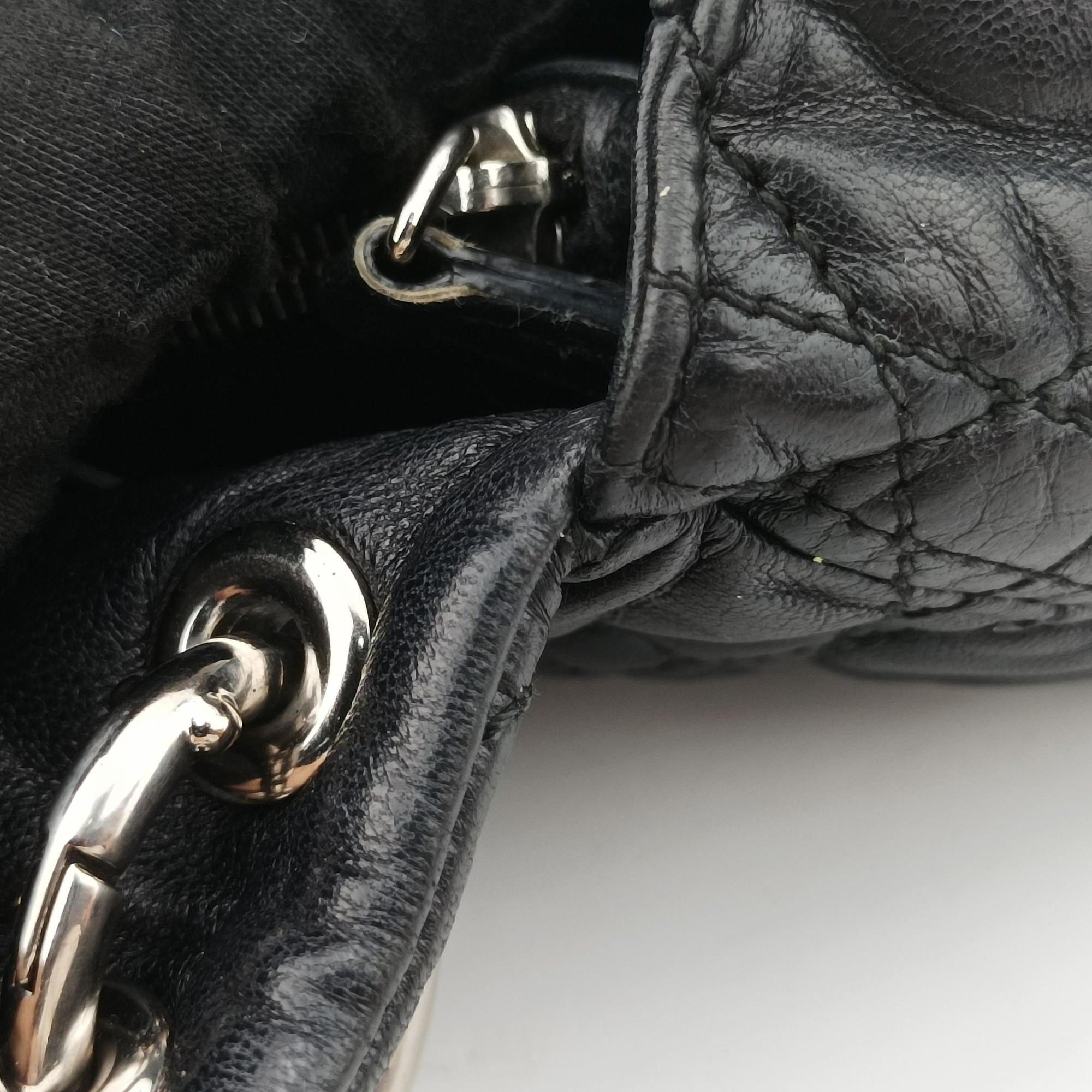 Pre-owned Christian Dior Rendezvous Black Lambskin  shoulderbag | stylenewstar