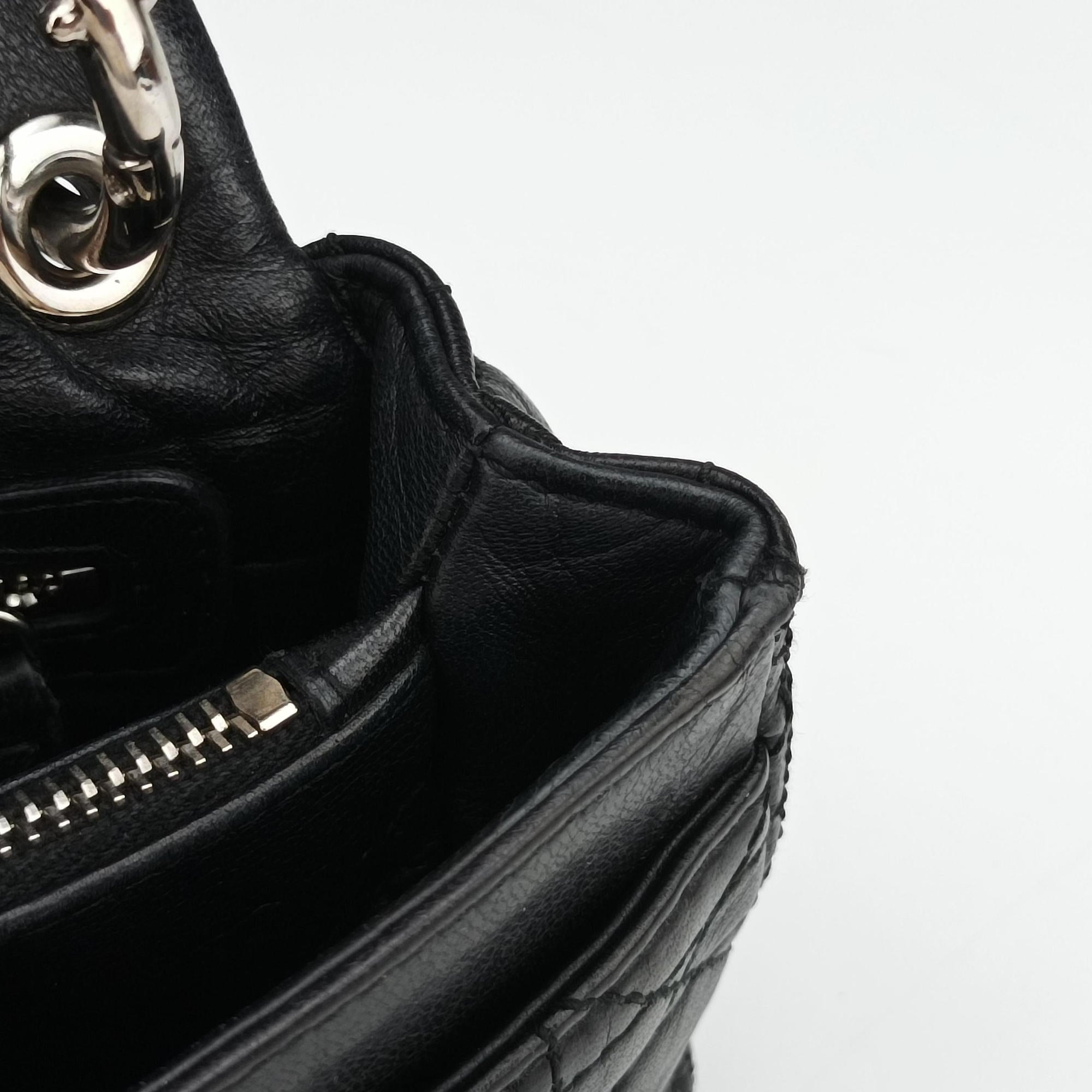 Pre-owned Christian Dior Rendezvous Black Lambskin  shoulderbag | stylenewstar
