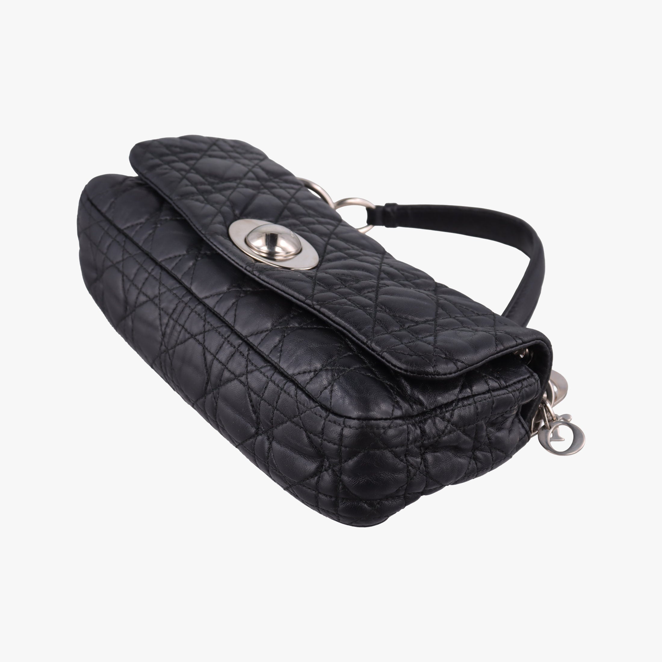 Pre-owned Christian Dior Rendezvous Black Lambskin  shoulderbag | stylenewstar