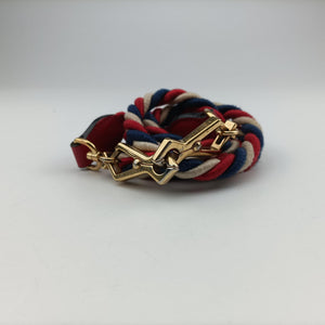 Pre-owned Gucci Sylvie Red×navy Leather 470270 shoulderbag | stylenewstar