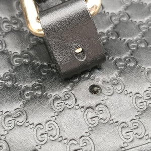 Pre-owned Gucci Microguccissima Black Leather 449654 handbag | stylenewstar