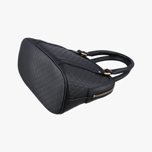 Pre-owned Gucci Microguccissima Black Leather 449654 handbag | stylenewstar