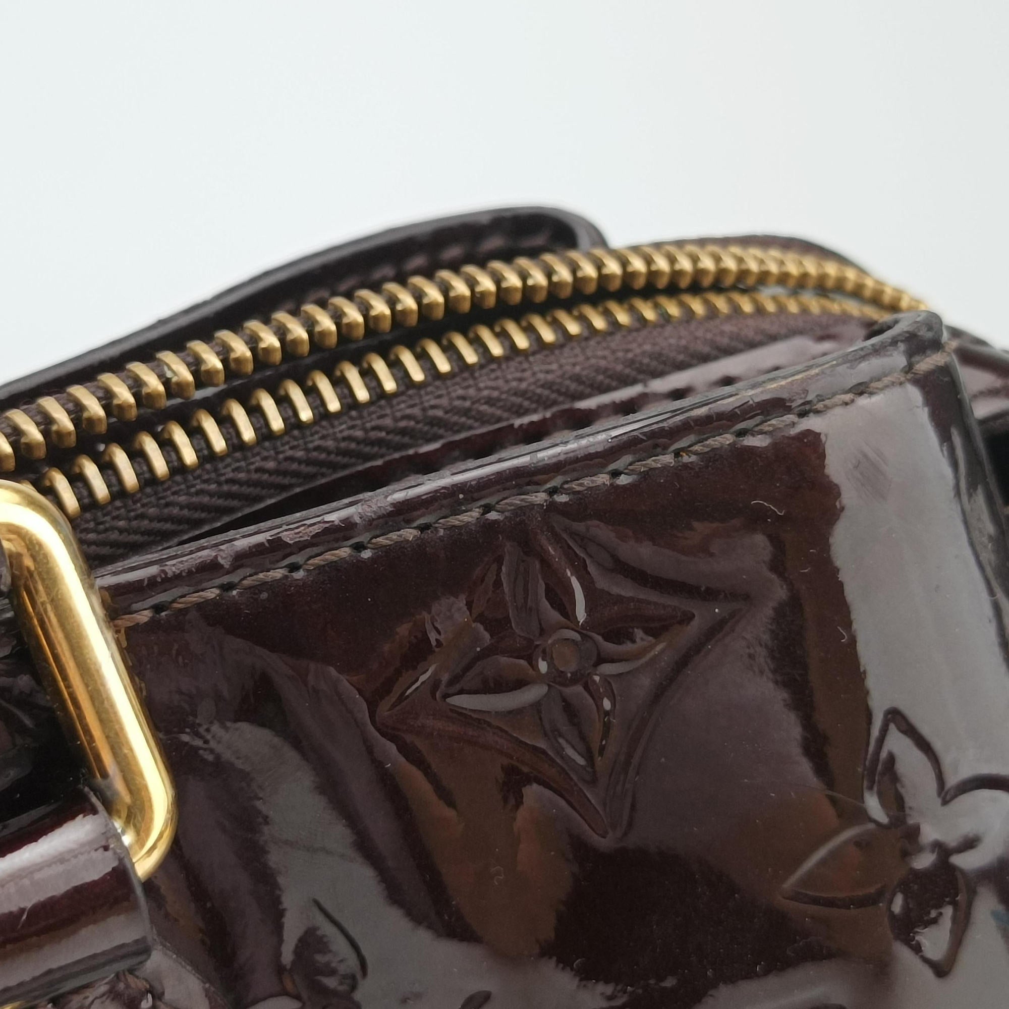 Pre-owned Louis Vuitton Melrose Avenue AMARANTE Vernis M93757 handbag | stylenewstar