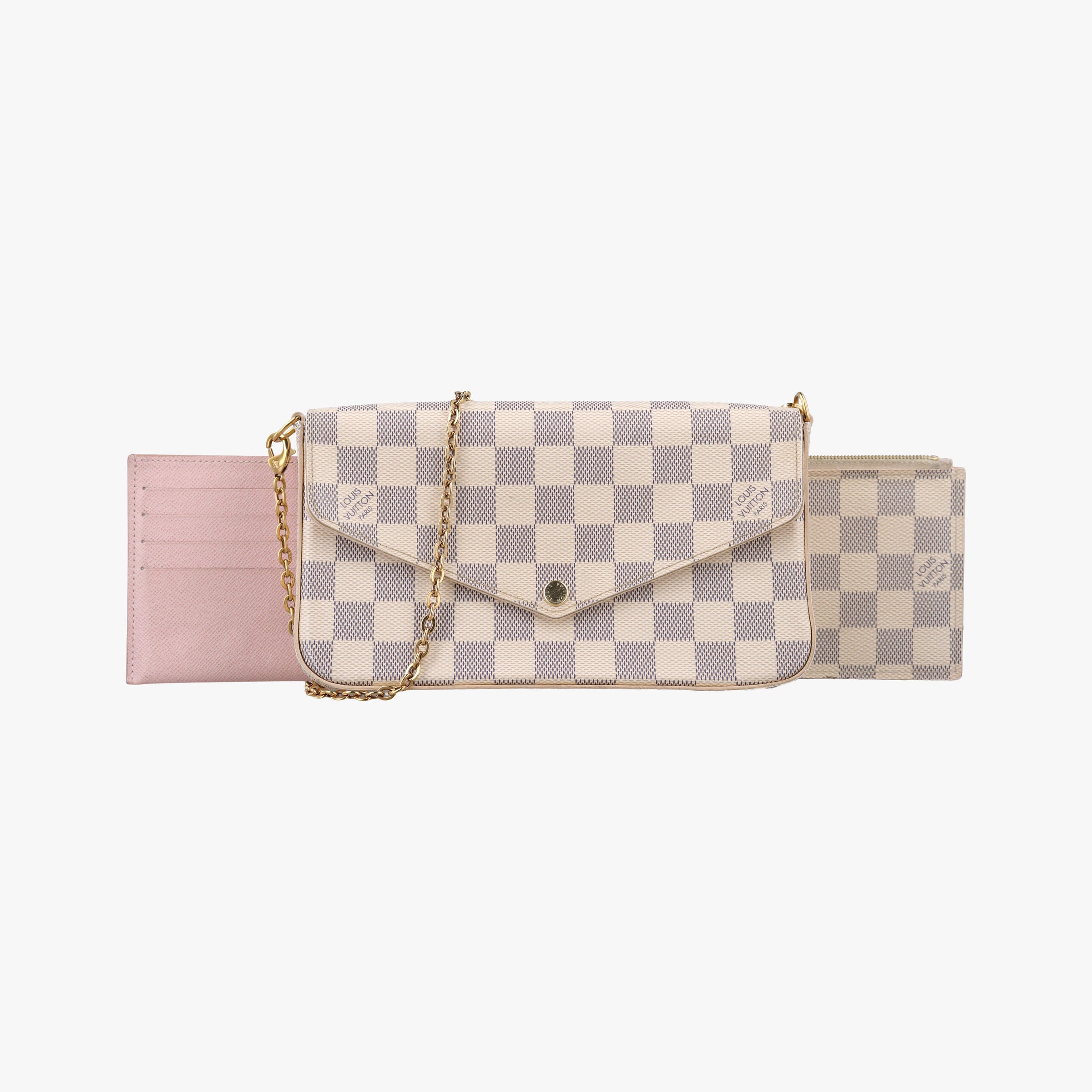 Pre-owned Louis Vuitton Pochette Felicie Azur Damier Canvas N63106 shoulderbag | stylenewstar