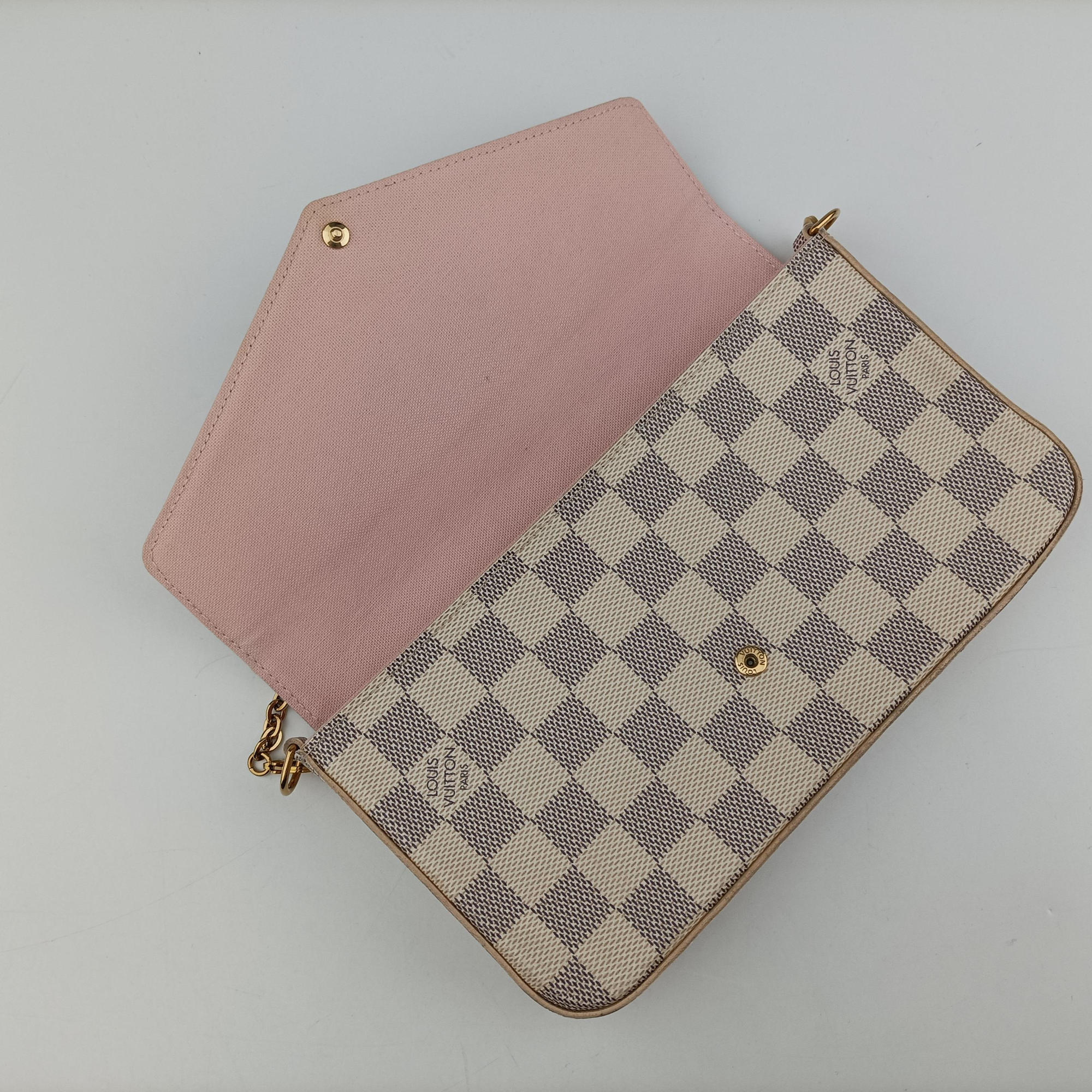 Pre-owned Louis Vuitton Pochette Felicie Azur Damier Canvas N63106 shoulderbag | stylenewstar