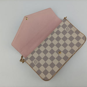 Pre-owned Louis Vuitton Pochette Felicie Azur Damier Canvas N63106 shoulderbag | stylenewstar