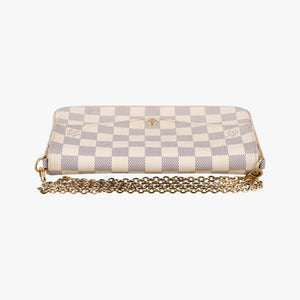 Pre-owned Louis Vuitton Pochette Felicie Azur Damier Canvas N63106 shoulderbag | stylenewstar