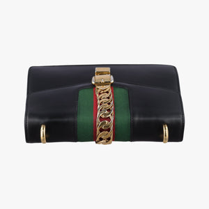 Pre-owned Gucci Sylvie Black Leather 421882 shoulderbag | stylenewstar