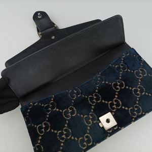 Pre-owned Gucci Dionysus Navy velour 400249 shoulderbag | stylenewstar