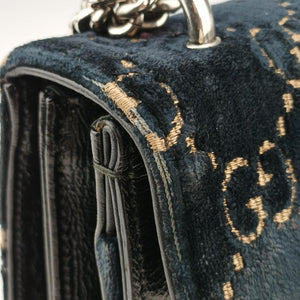 Pre-owned Gucci Dionysus Navy velour 400249 shoulderbag | stylenewstar