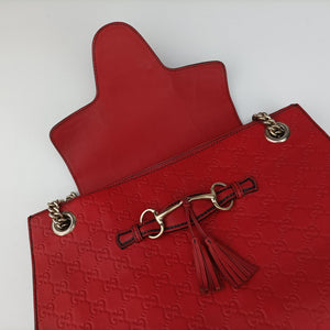 Secondhand Gucci Emily Red Leather 295403 shoulderbag | stylenewstar