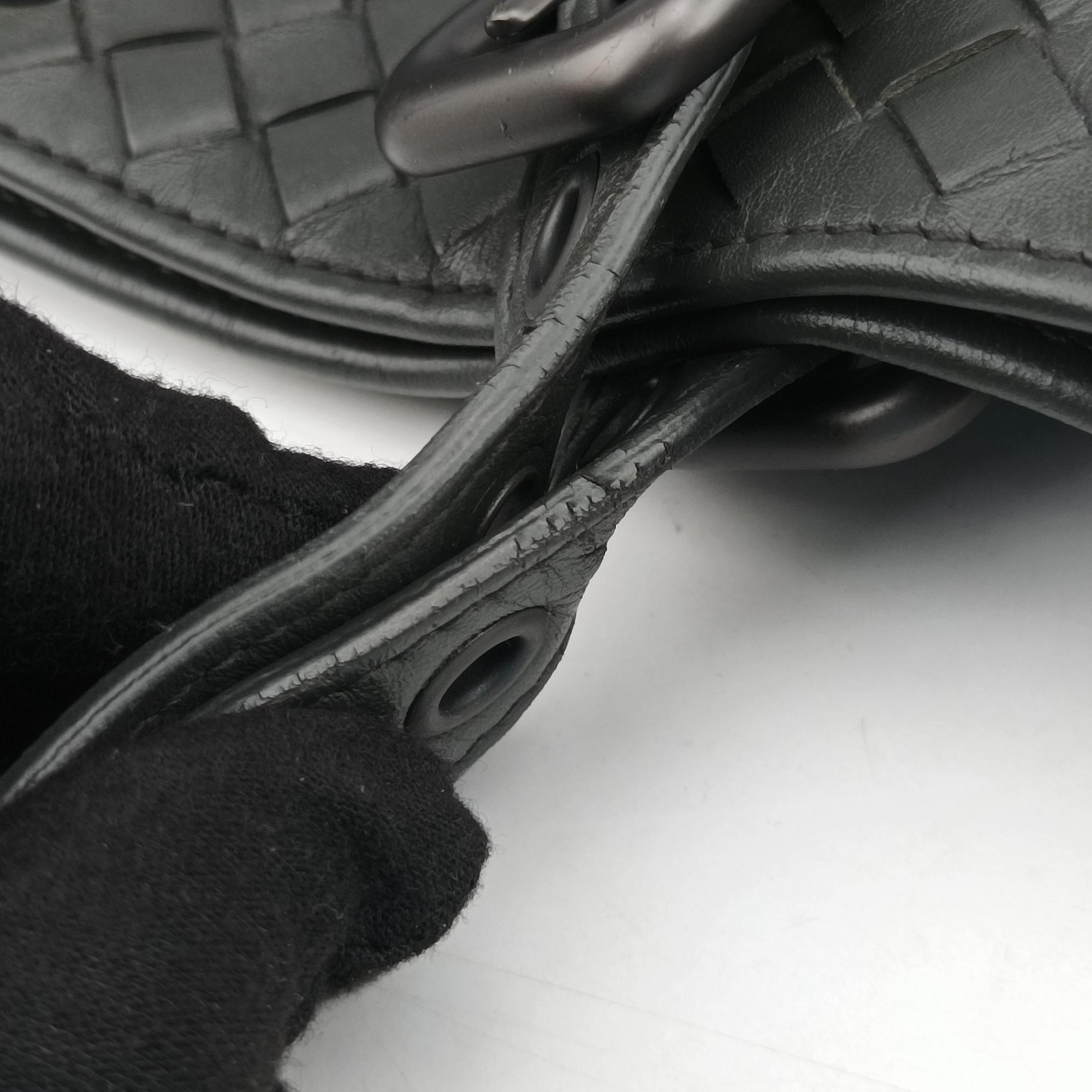 Secondhand Bottega Veneta Intrecciato Shopper Acatl Grey lambskin  shoulderbag | stylenewstar