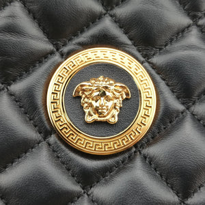 Pre-owned VERSACE Medusa Black Leather  shoulderbag | stylenewstar