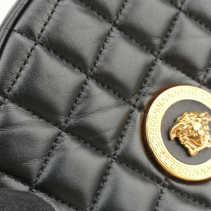 Pre-owned VERSACE Medusa Black Leather  shoulderbag | stylenewstar