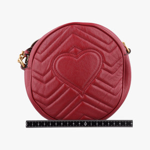 Pre-owned Gucci GG Marmont Red Leather 550154 shoulderbag | stylenewstar