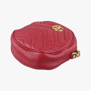 Pre-owned Gucci GG Marmont Red Leather 550154 shoulderbag | stylenewstar