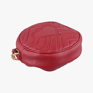 Pre-owned Gucci GG Marmont Red Leather 550154 shoulderbag | stylenewstar