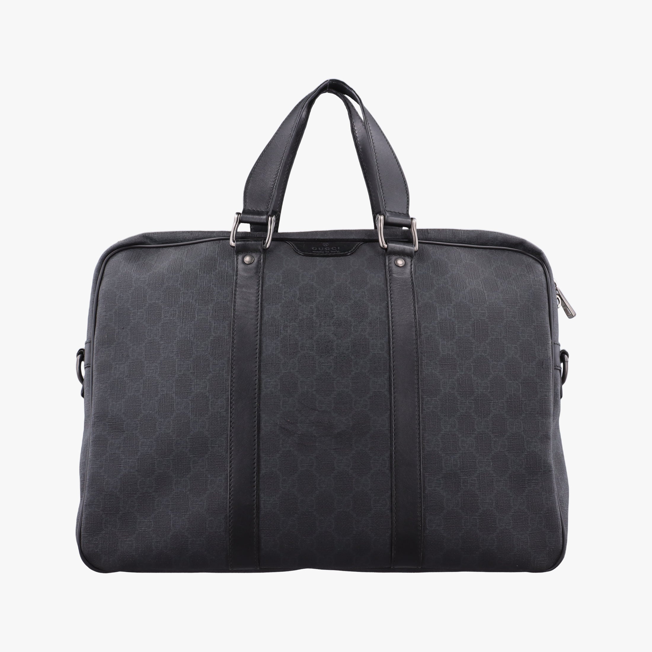 Pre-owned Gucci GG Plus GG Supreme Black PVC coated canvas x Leather 337081 handbag | stylenewstar