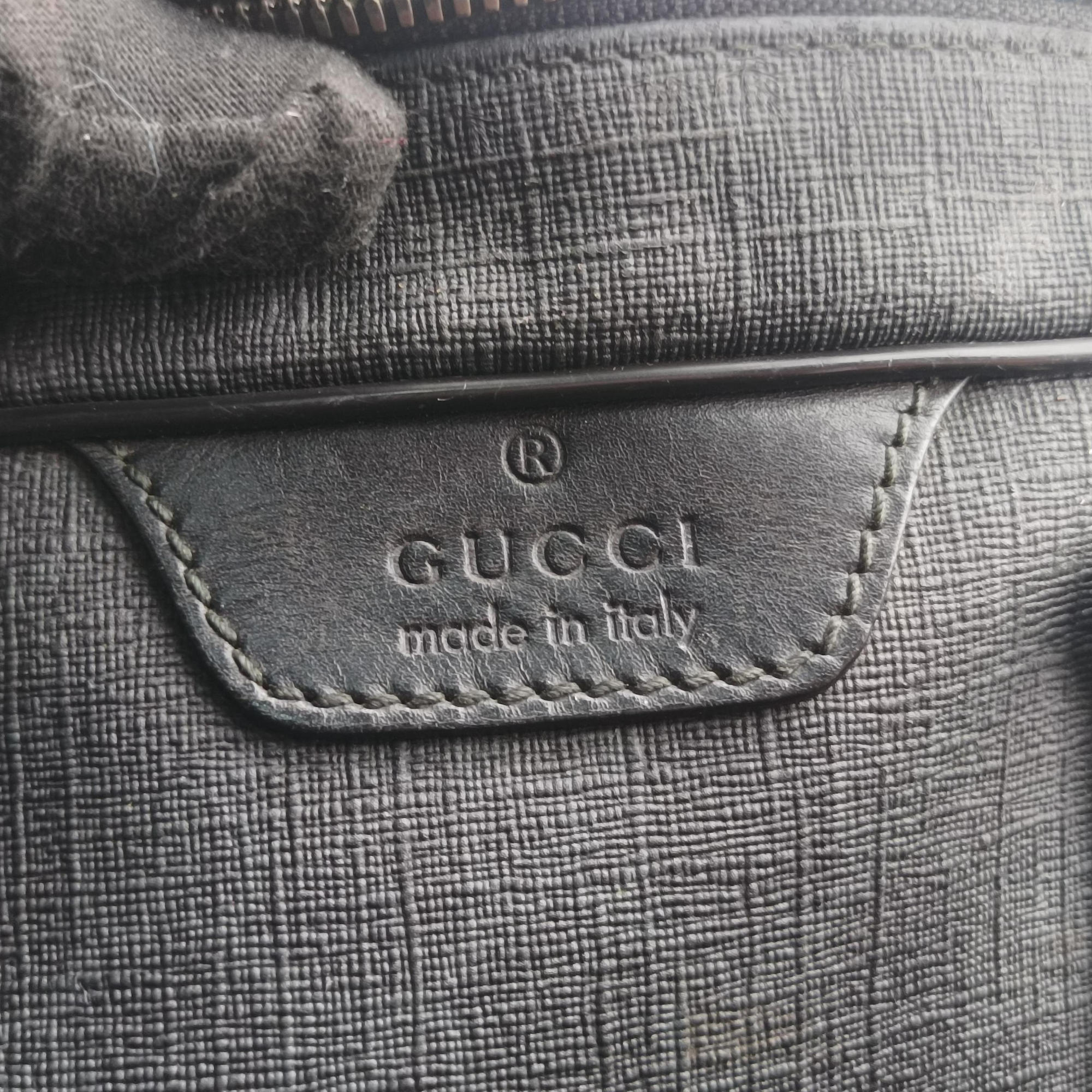 Pre-owned Gucci GG Plus GG Supreme Black PVC coated canvas x Leather 337081 handbag | stylenewstar