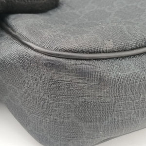 Pre-owned Gucci GG Plus GG Supreme Black PVC coated canvas x Leather 337081 handbag | stylenewstar