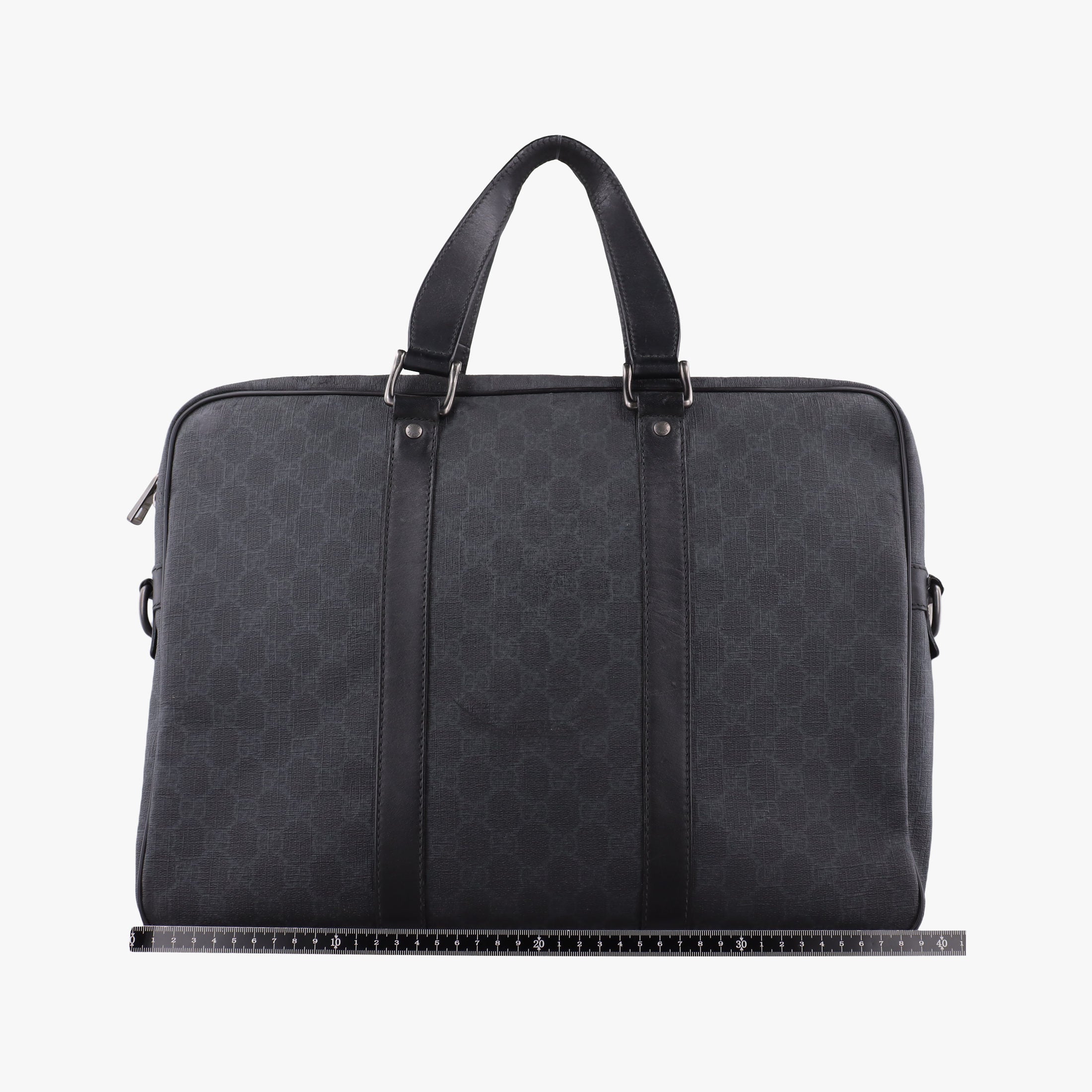 Pre-owned Gucci GG Plus GG Supreme Black PVC coated canvas x Leather 337081 handbag | stylenewstar