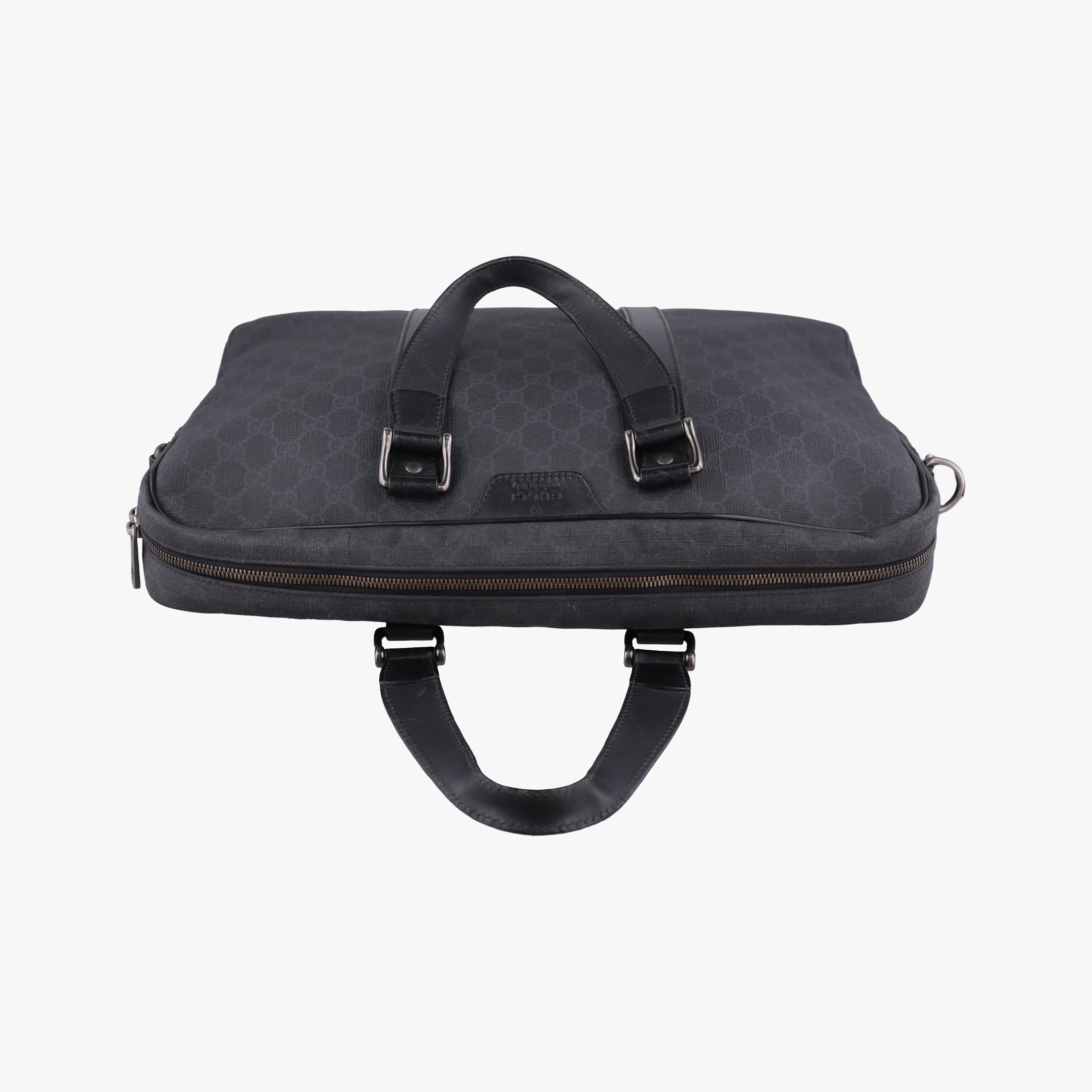 Pre-owned Gucci GG Plus GG Supreme Black PVC coated canvas x Leather 337081 handbag | stylenewstar