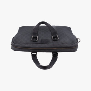 Pre-owned Gucci GG Plus GG Supreme Black PVC coated canvas x Leather 337081 handbag | stylenewstar