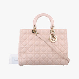 Vintage Christian Dior Lady Dior Pink lambskin  shoulderbag | stylenewstar