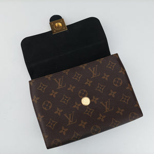 Pre-owned Louis Vuitton Rocky BB Brown×black Monogram canvas×calf leather M44797 shoulderbag | stylenewstar
