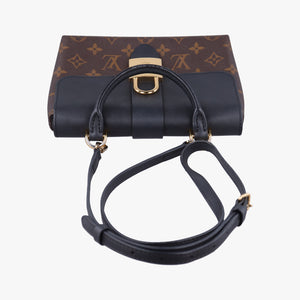Pre-owned Louis Vuitton Rocky BB Brown×black Monogram canvas×calf leather M44797 shoulderbag | stylenewstar