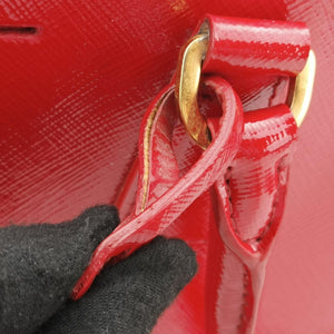 Pre-owned Prada Galleria Red SAFFIANO Patent BN1801 shoulderbag | stylenewstar