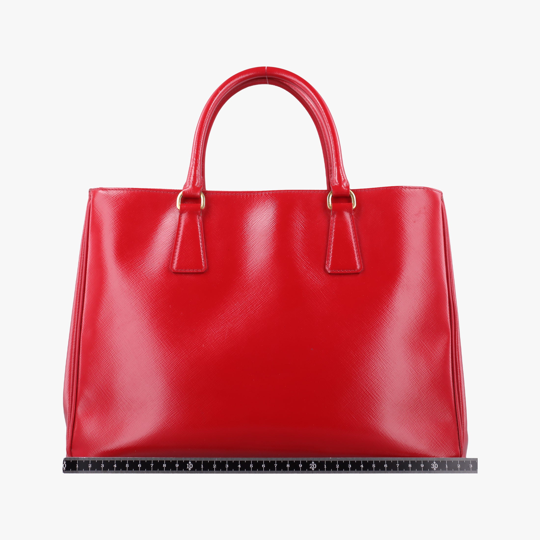 Pre-owned Prada Galleria Red SAFFIANO Patent BN1801 shoulderbag | stylenewstar