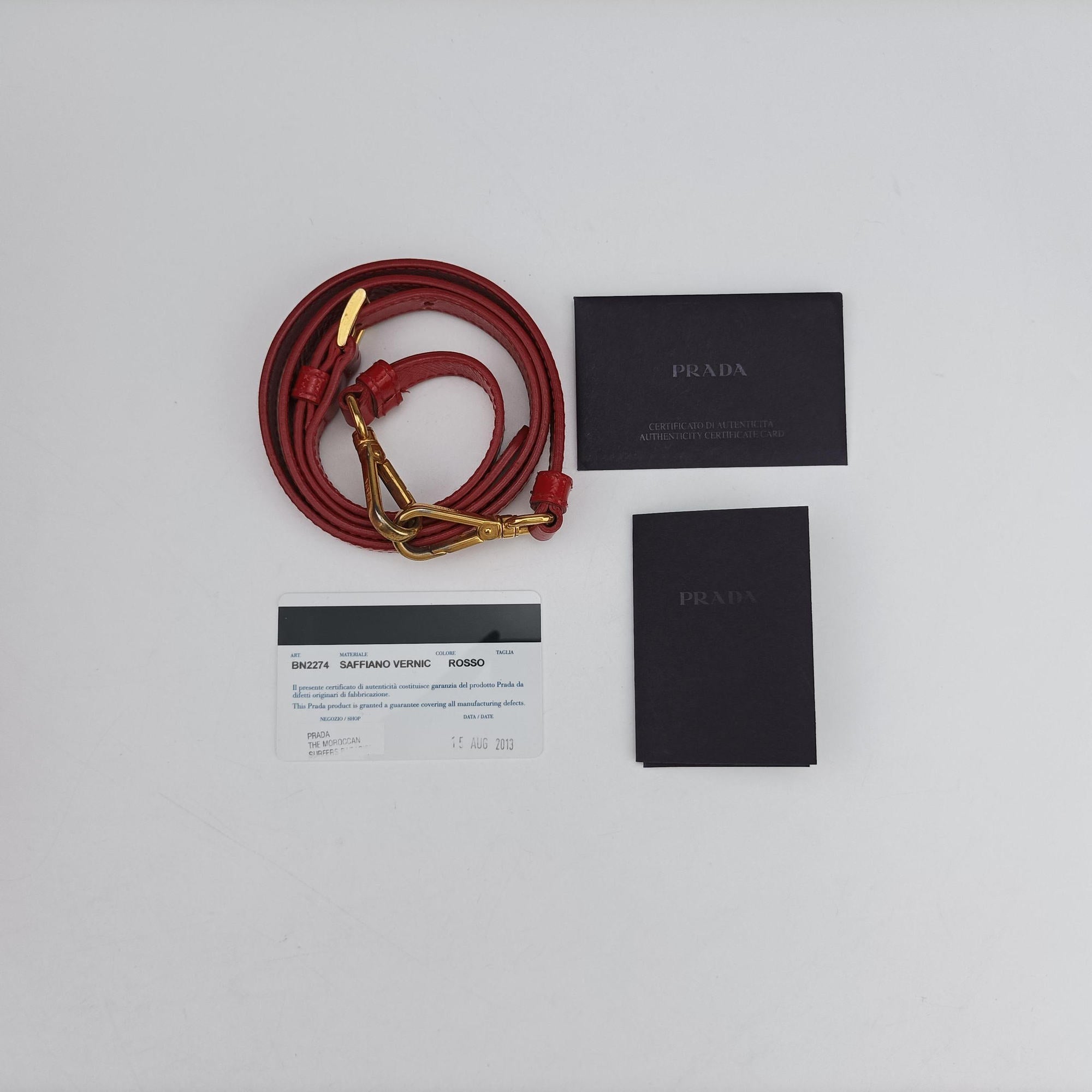 Pre-owned Prada Galleria Red SAFFIANO Patent BN1801 shoulderbag | stylenewstar