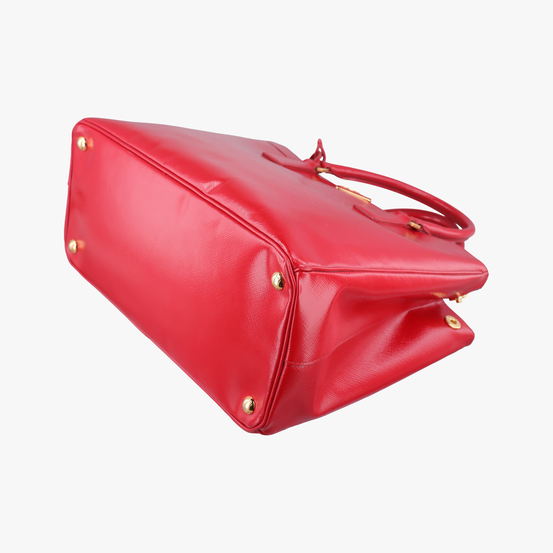 Pre-owned Prada Galleria Red SAFFIANO Patent BN1801 shoulderbag | stylenewstar