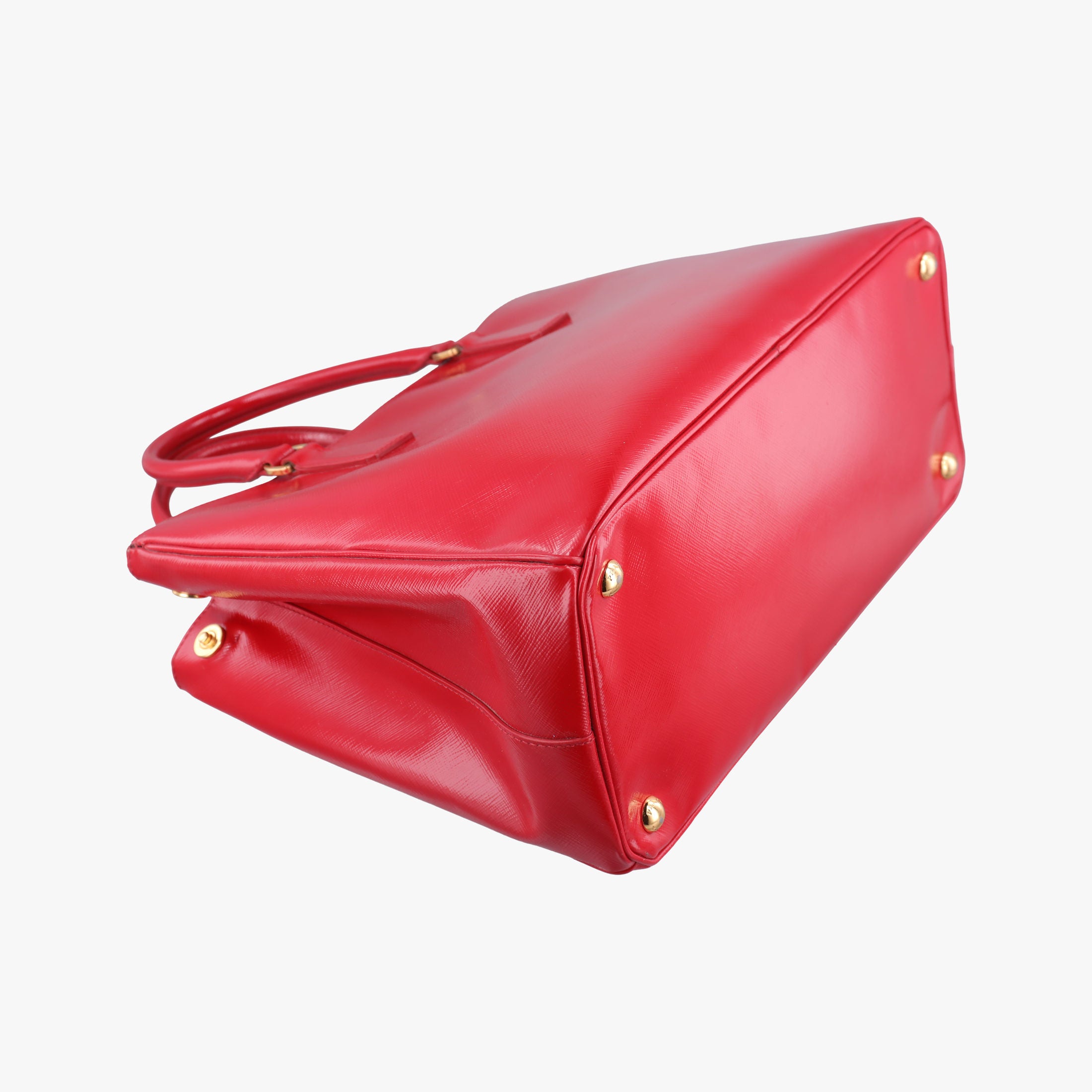 Pre-owned Prada Galleria Red SAFFIANO Patent BN1801 shoulderbag | stylenewstar
