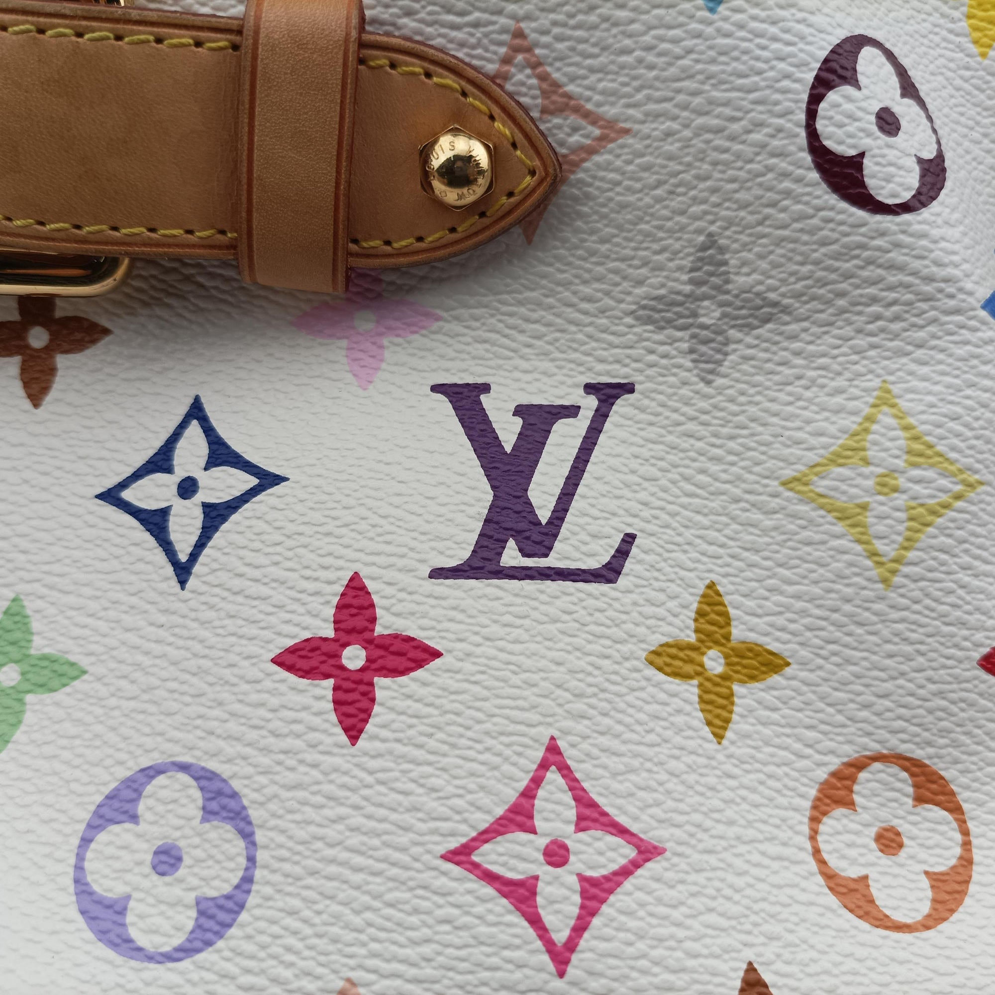 Pre-owned Louis Vuitton CLAUDIA white Monogram Multicolor M40193 handbag | stylenewstar