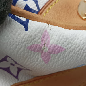 Pre-owned Louis Vuitton CLAUDIA white Monogram Multicolor M40193 handbag | stylenewstar