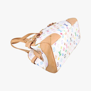 Pre-owned Louis Vuitton CLAUDIA white Monogram Multicolor M40193 handbag | stylenewstar
