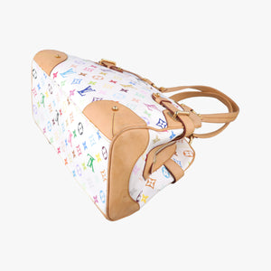 Pre-owned Louis Vuitton CLAUDIA white Monogram Multicolor M40193 handbag | stylenewstar