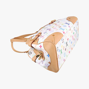 Pre-owned Louis Vuitton CLAUDIA white Monogram Multicolor M40193 handbag | stylenewstar