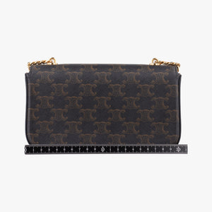 Pre-owned Celine Claude Triomphe Brown PVC coated canvas  shoulderbag | stylenewstar