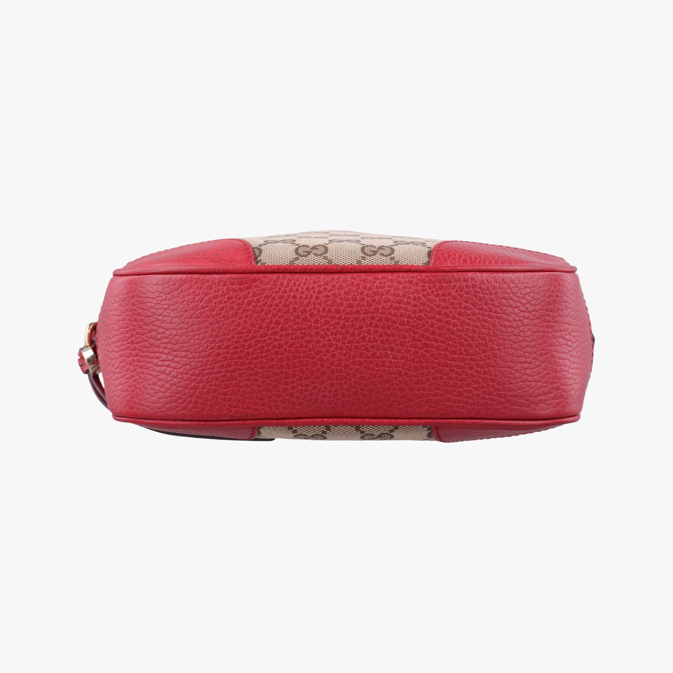 Pre-owned Gucci Bree Microguccissima khaki×red canvas×leather 449413 shoulderbag | stylenewstar