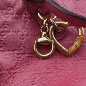 Pre-owned Gucci Guccissima Heart Bit Rose Leather 269957 shoulderbag | stylenewstar
