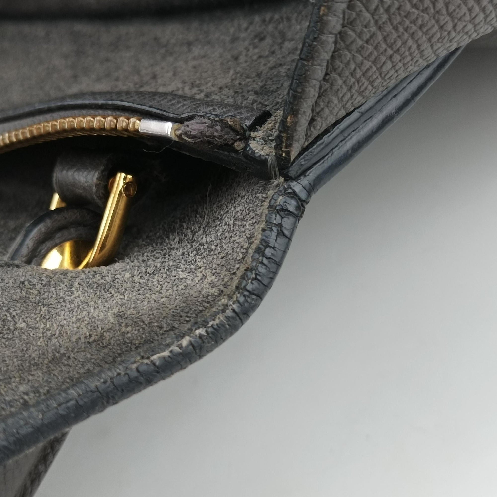 Pre-owned Celine Belt Mini Grey Leather  handbag | stylenewstar