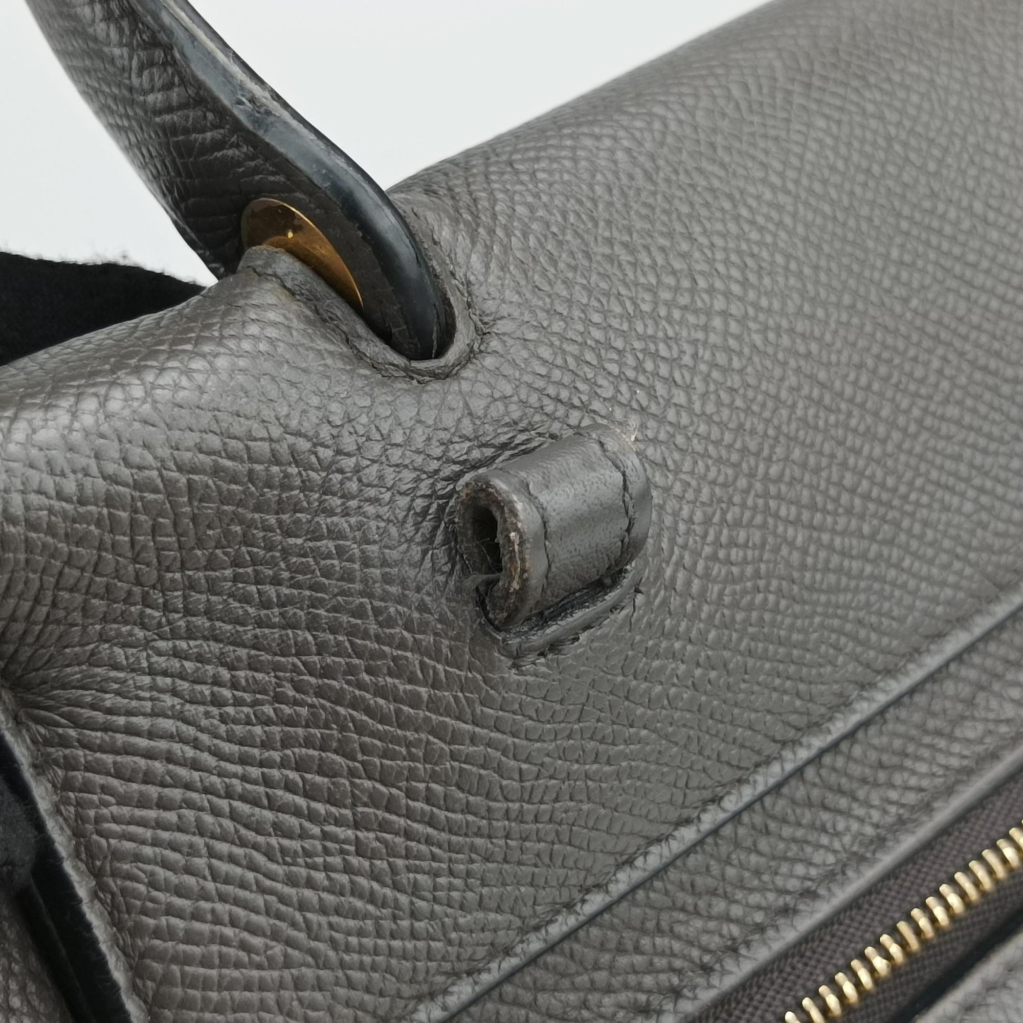 Pre-owned Celine Belt Mini Grey Leather  handbag | stylenewstar