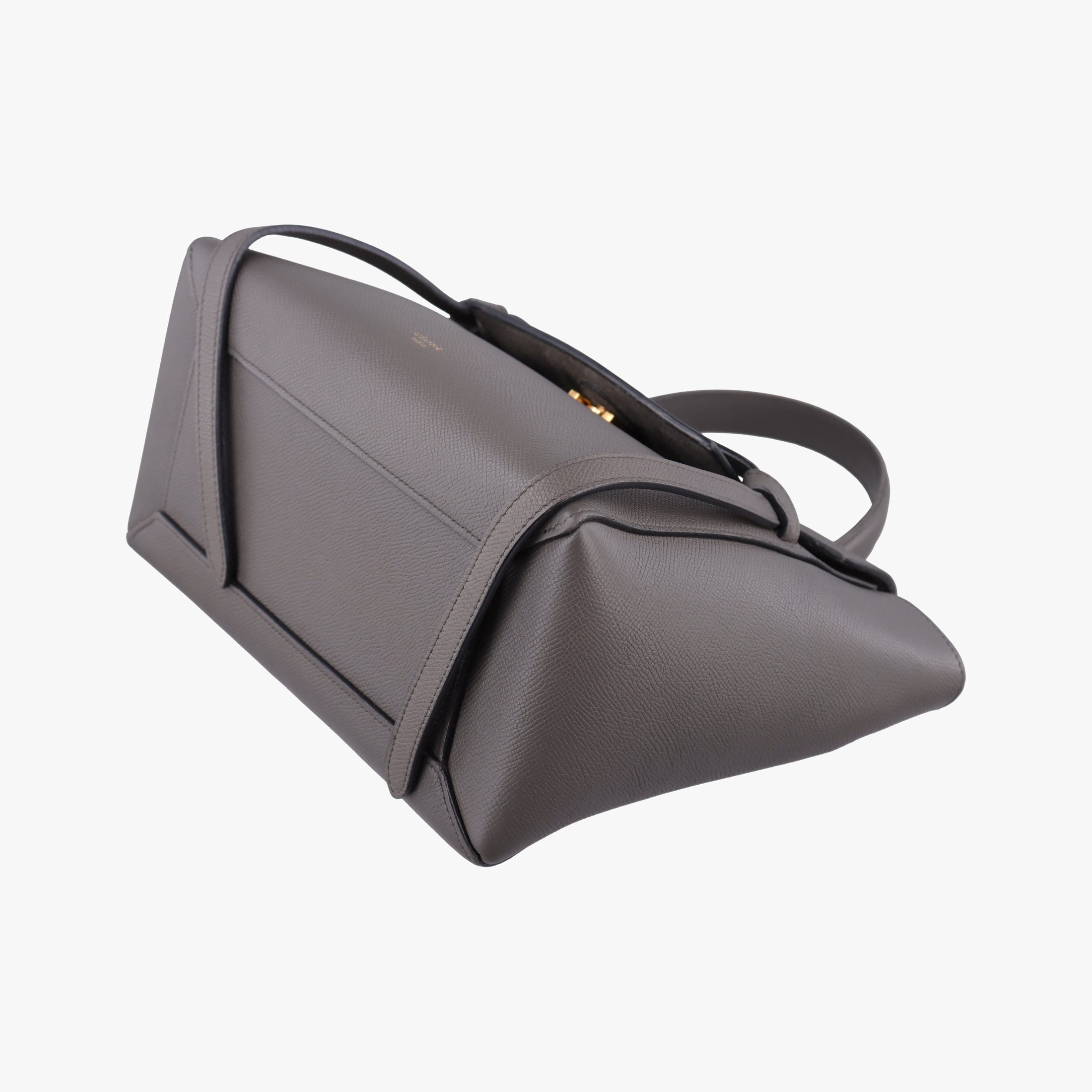 Pre-owned Celine Belt Mini Grey Leather  handbag | stylenewstar