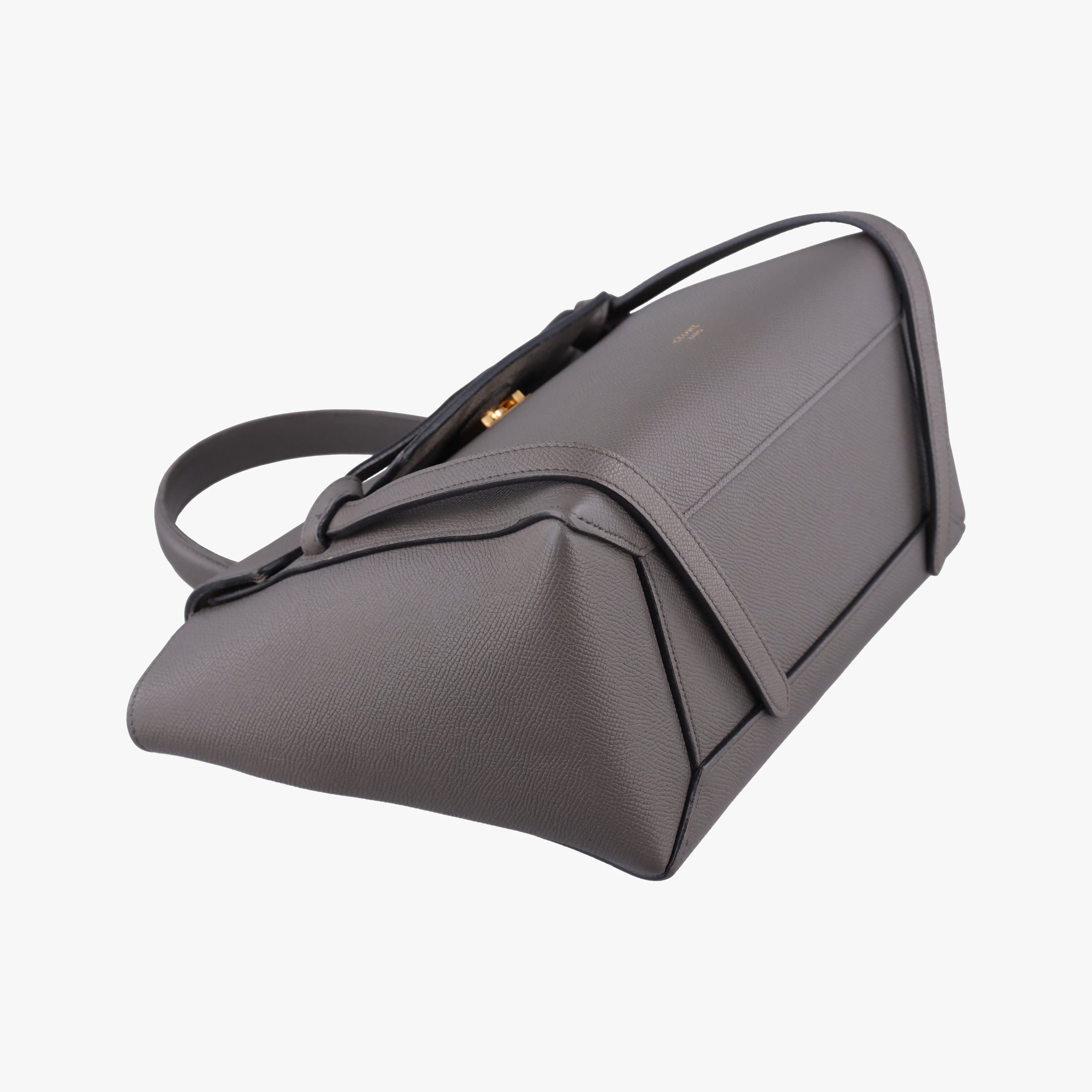 Pre-owned Celine Belt Mini Grey Leather  handbag | stylenewstar