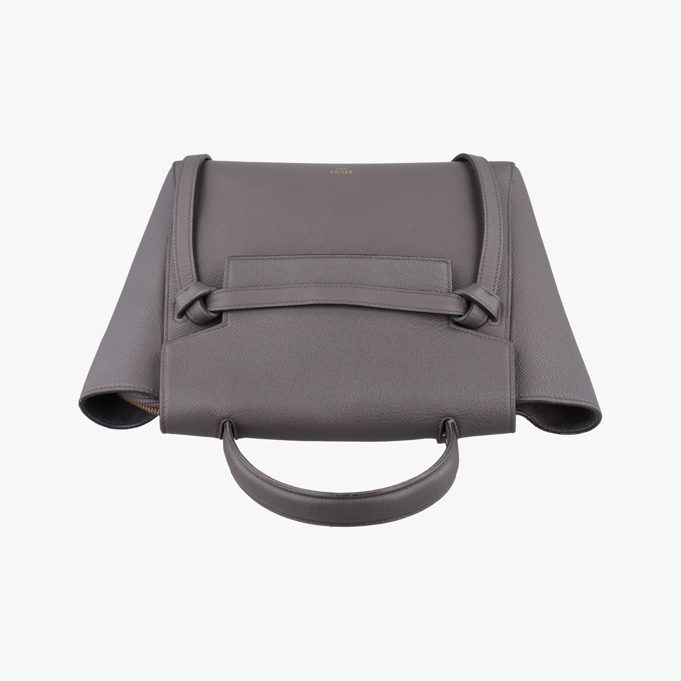Pre-owned Celine Belt Mini Grey Leather  handbag | stylenewstar