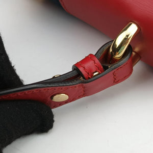 Pre-owned Gucci Sylvie Red×navy Leather 421882 shoulderbag | stylenewstar